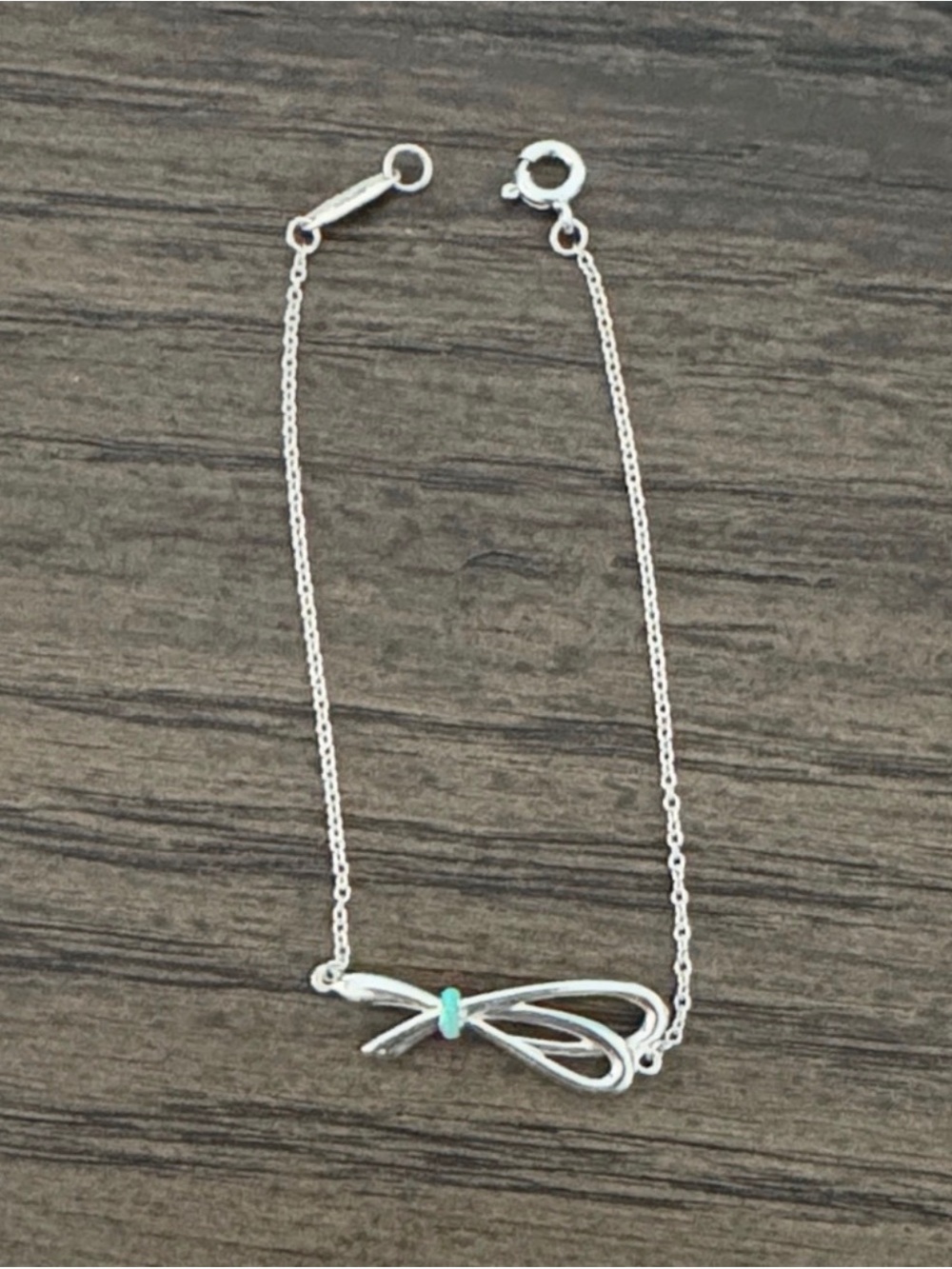 RARE Tiffany & Co. Sterling Silver Enamel Bow Bracelet 6.75”